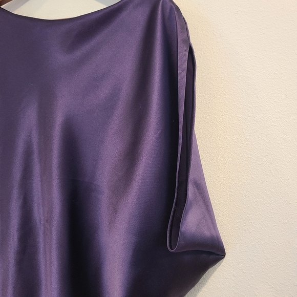 Ports 1961 Asymmetrical Iris Purple Silk Dress - Picture 2 of 5
